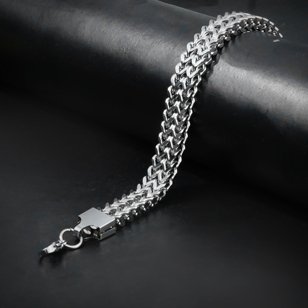 9mm Silver Double Square Wheat -316L