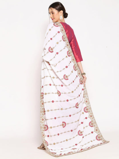 Velvet Dupatta with Floral Embroidery