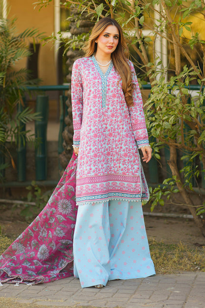 Embroidered - 3 Pc Lawn Suit (Organza Dupatta)