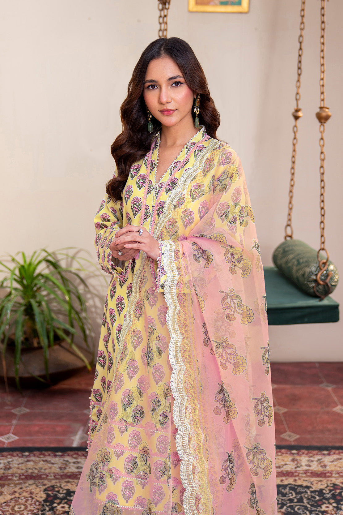 Embroidered - 3 Pc Lawn Suit (Organza Dupatta)