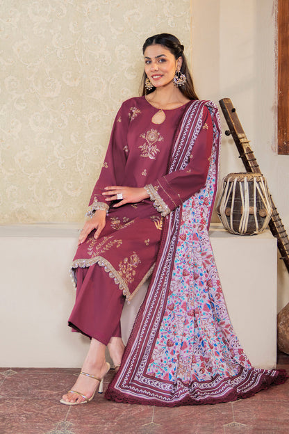 Embroidered - 3 Pc Lawn Suit (Lawn Dupatta)