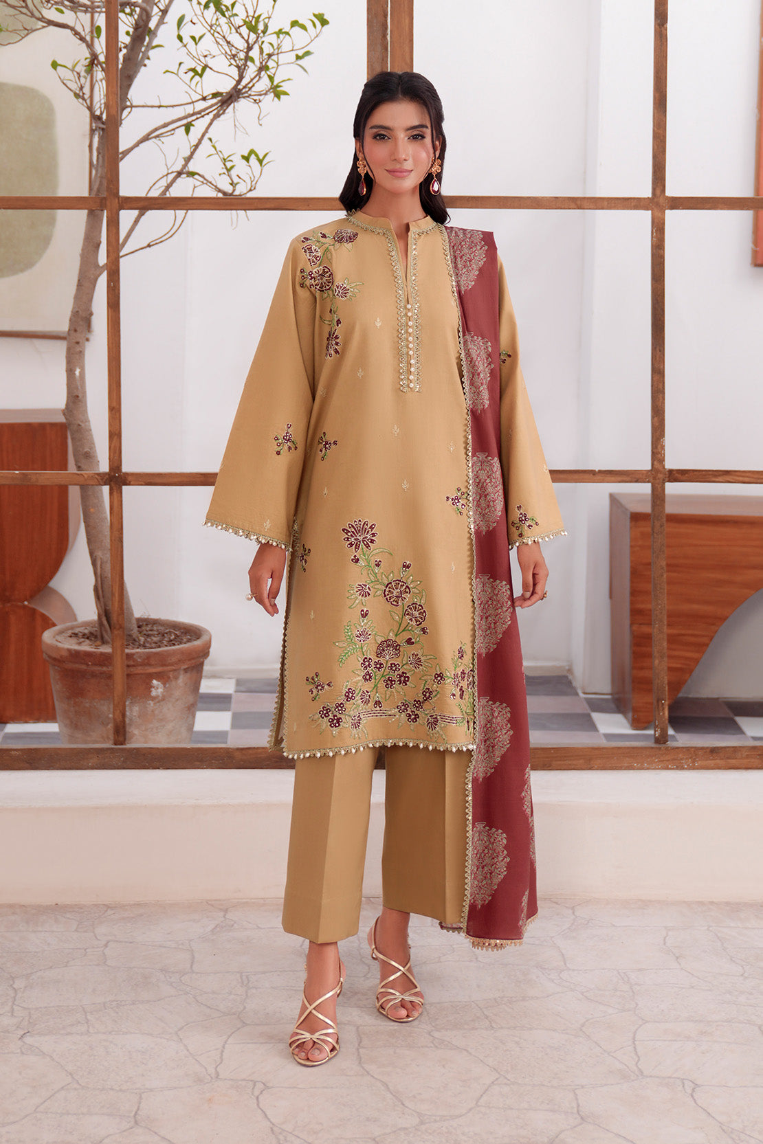 Embroidered - 2 Pc Lawn Suit (Lawn Dupatta)