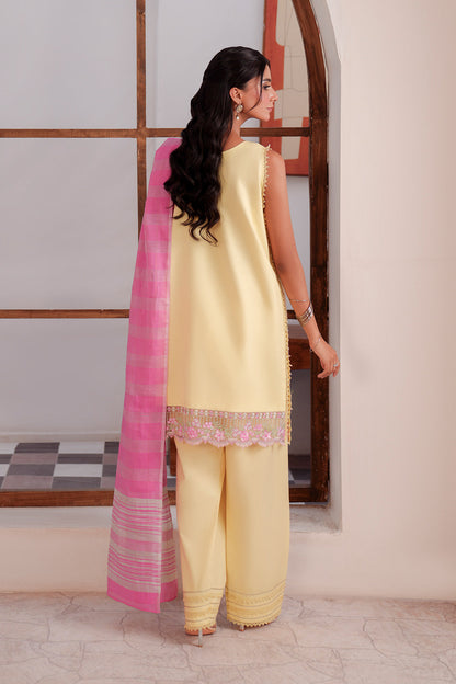 Embroidered - 3 Pc  Lawn Suit (Dyed Jacquard Dupatta)