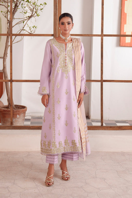 Embroidered - 3 Pc  Lawn Suit (Dyed Jacquard Dupatta)