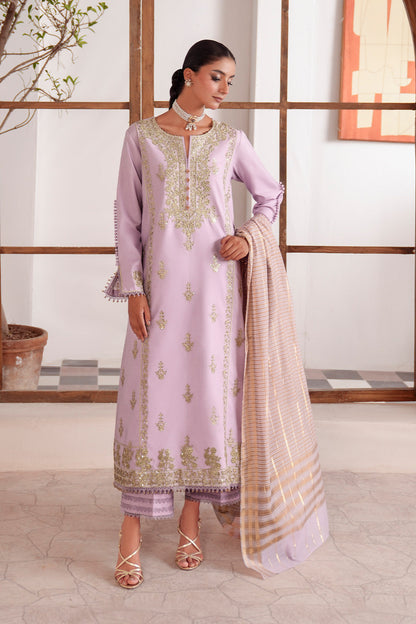 Embroidered - 3 Pc  Lawn Suit (Dyed Jacquard Dupatta)