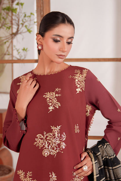 Embroidered - 3 Pc Lawn Suit (Dyed Jacquard Dupatta)