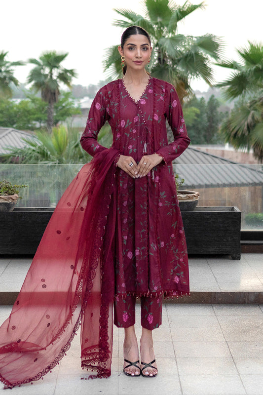Embroidered - 3 Pc Lawn Suit (Organza Dupatta)