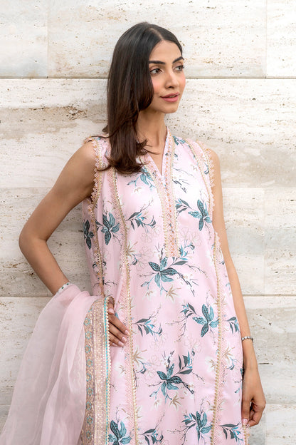 Embroidered - 3 Pc Lawn Suit (Organza Dupatta)