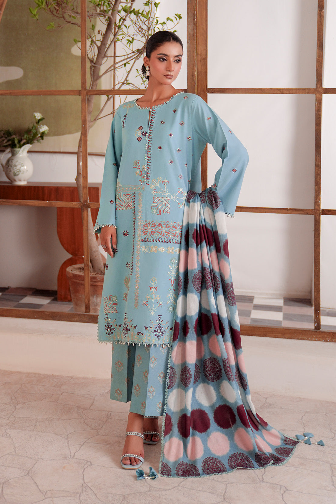 Embroidered - 3 Pc Lawn Suit (Lawn Dupatta)