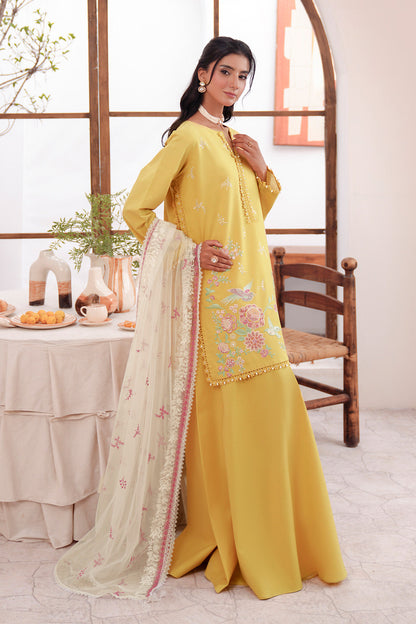 Embroidered - 3 Pc Lawn Suit (Net Dupatta)