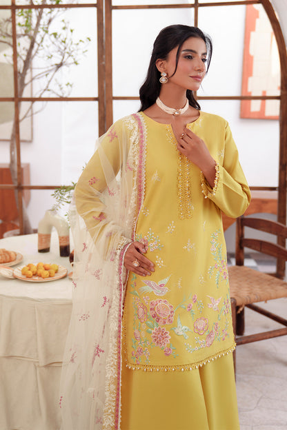 Embroidered - 3 Pc Lawn Suit (Net Dupatta)