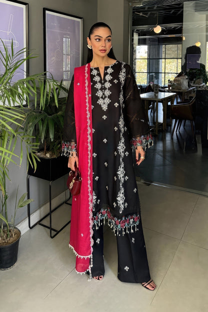 Embroidered - 3 Pc  Lawn Suit (Dyed Embroidered Dupatta)