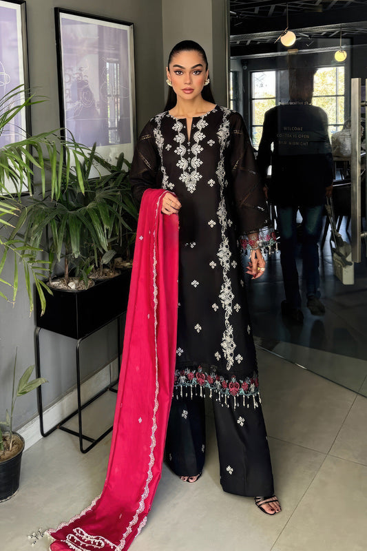 Embroidered - 3 Pc  Lawn Suit (Dyed Embroidered Dupatta)