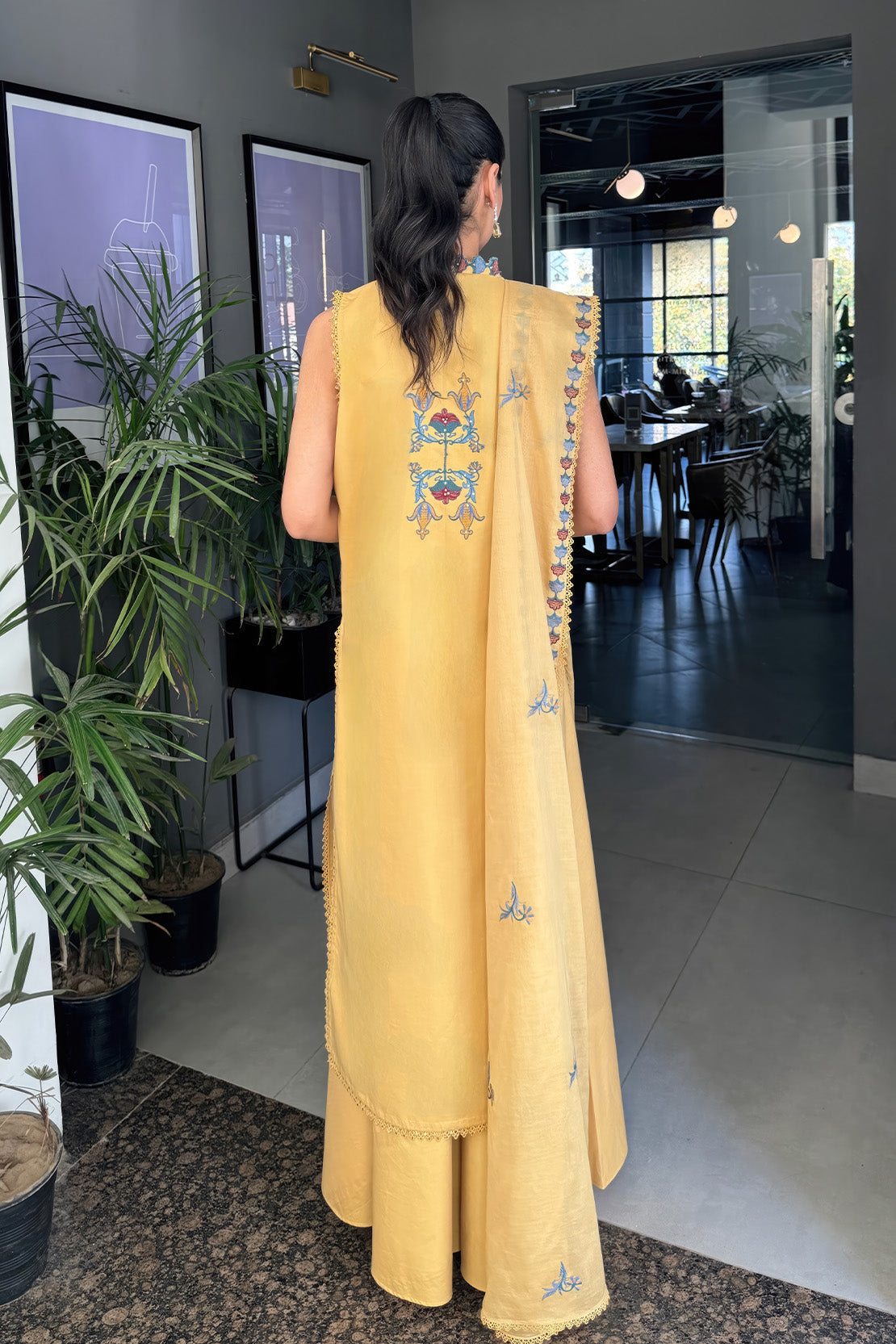 Embroidered - 3 Pc  Lawn Suit (Dyed Embroidered Dupatta)