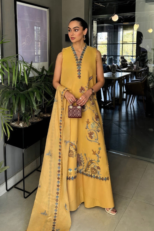 Embroidered - 3 Pc  Lawn Suit (Dyed Embroidered Dupatta)