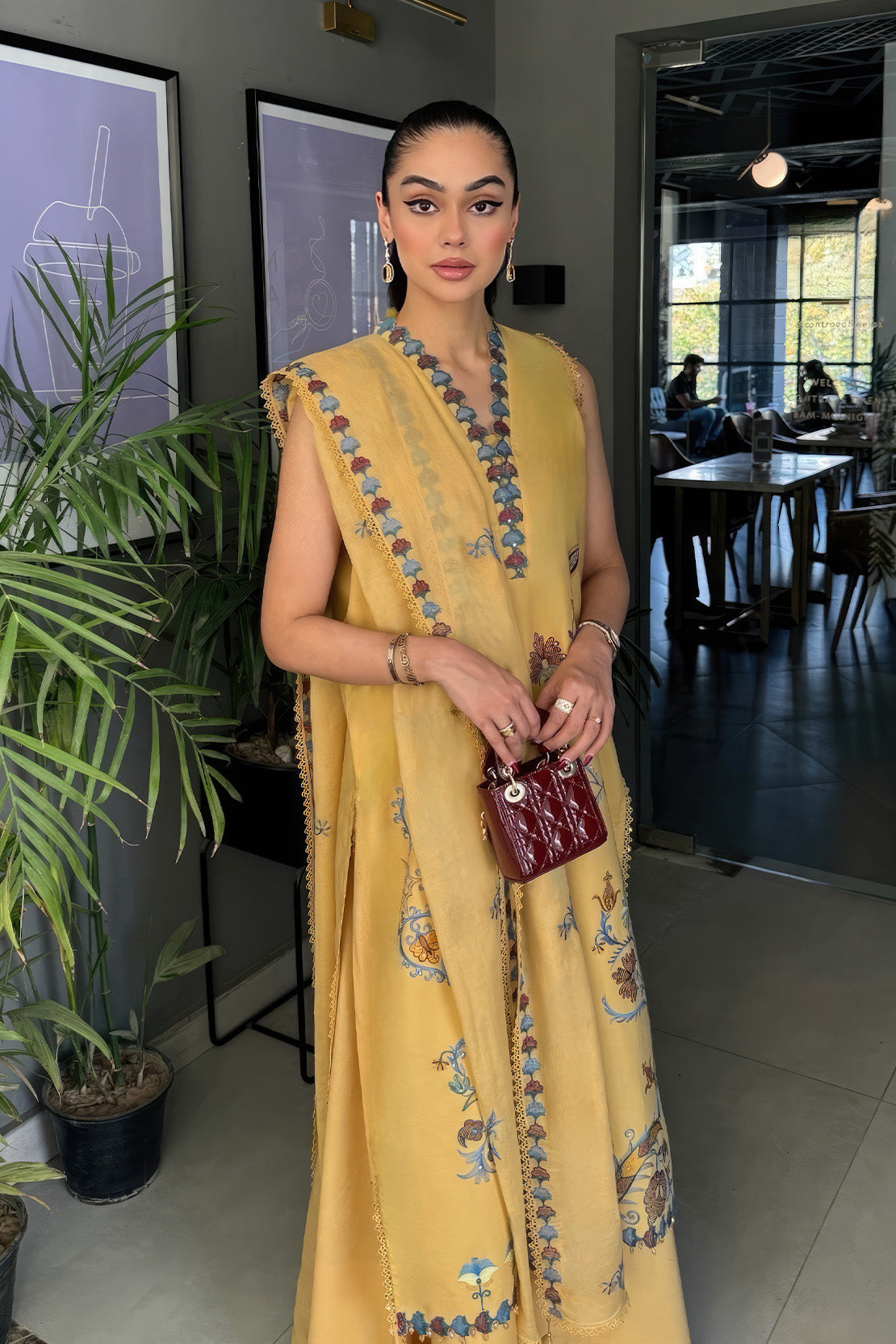 Embroidered - 3 Pc  Lawn Suit (Dyed Embroidered Dupatta)