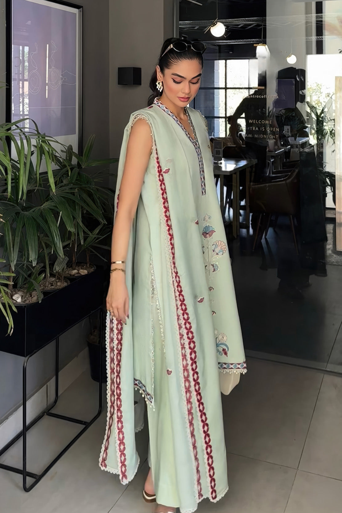 Embroidered - 3 Pc Lawn Suit (Dyed Embroidered Dupatta)