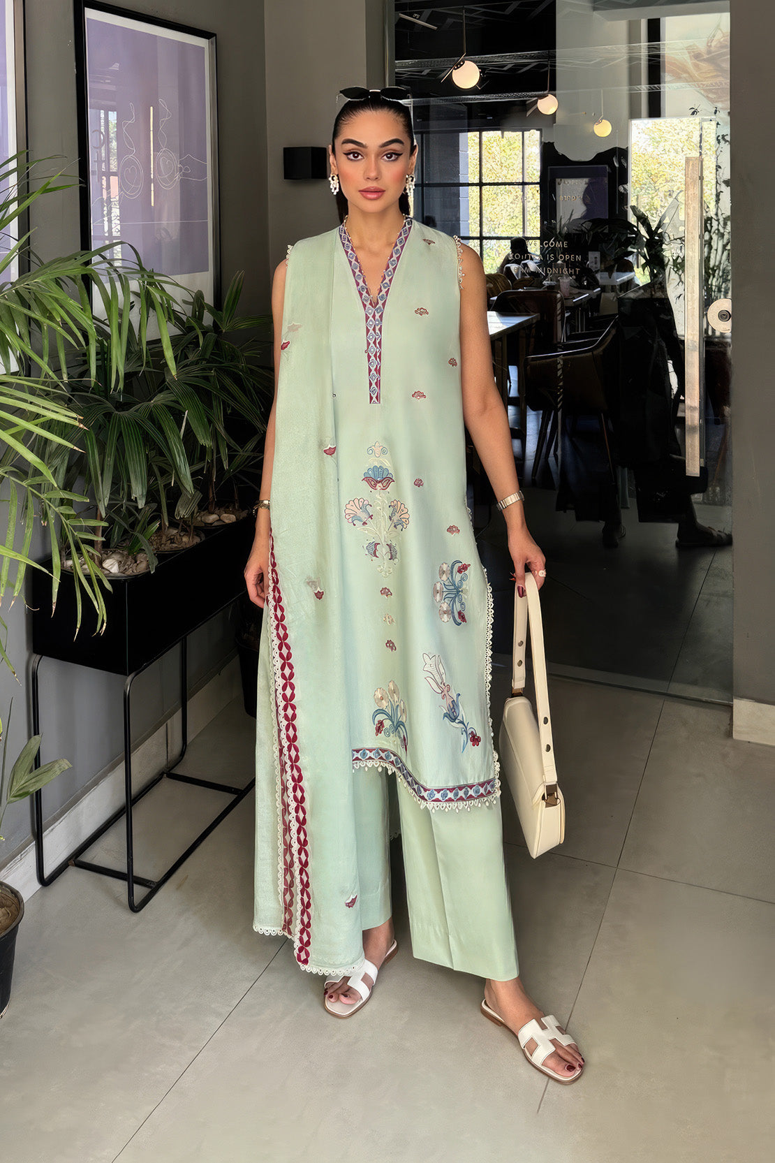 Embroidered - 3 Pc Lawn Suit (Dyed Embroidered Dupatta)