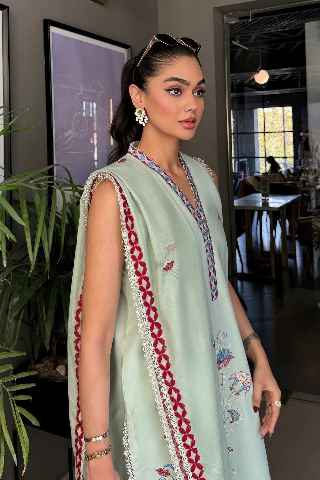 Embroidered - 3 Pc Lawn Suit (Dyed Embroidered Dupatta)