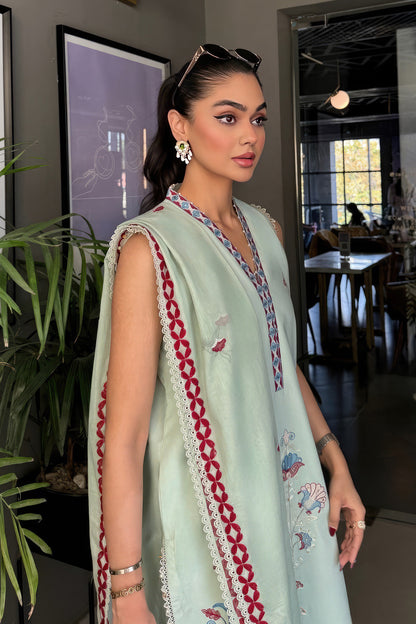 Embroidered - 3 Pc Lawn Suit (Dyed Embroidered Dupatta)