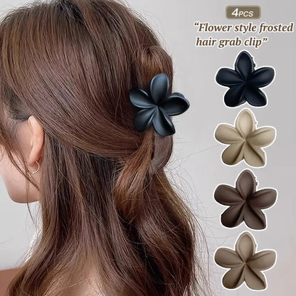 6pcs Mini Matt Floral Clips