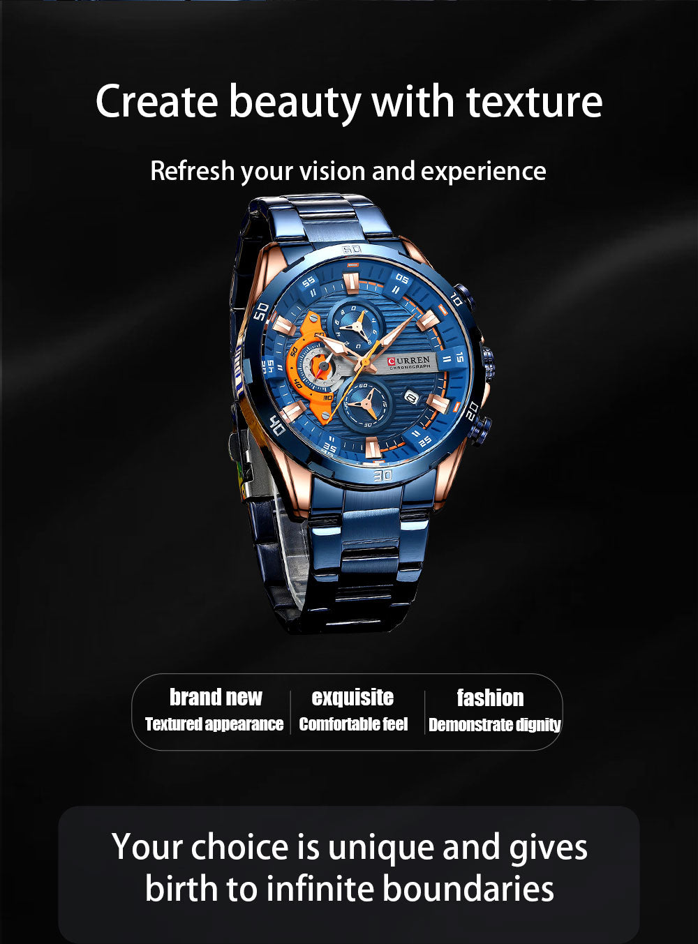 CURREN 8402 Men's Stainless Steel Watch