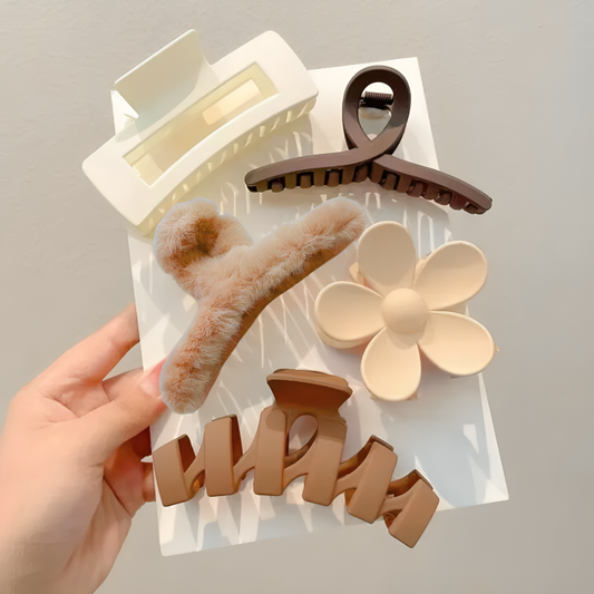 5pcs Earthy Luxe Hair Claws Set