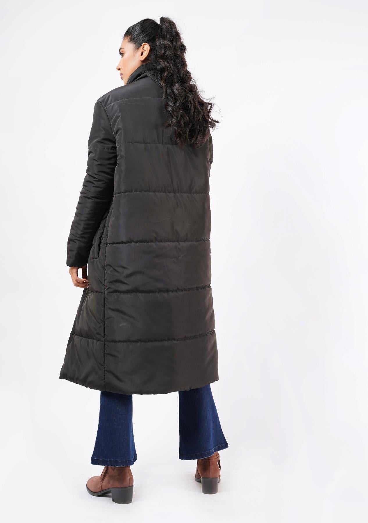 Long Puffer Coat - Black