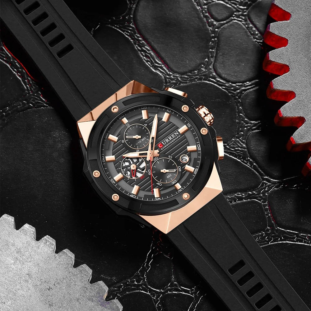 CURREN 8462 Men's Rubber Straps Watch