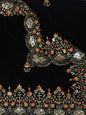 Embroidered Velvet Dupatta with Multicolour Embroidery & Sequins