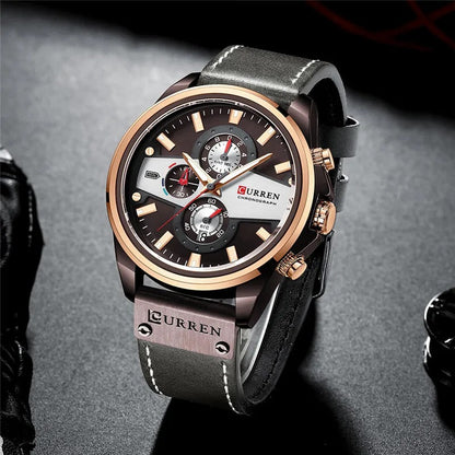 CURREN 8394 Men's Leather Straps Watch