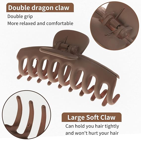 3pcs Nude Claw Clips Bundle