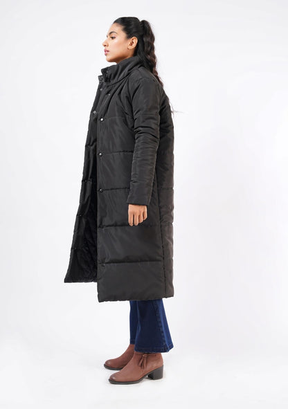 Long Puffer Coat - Black