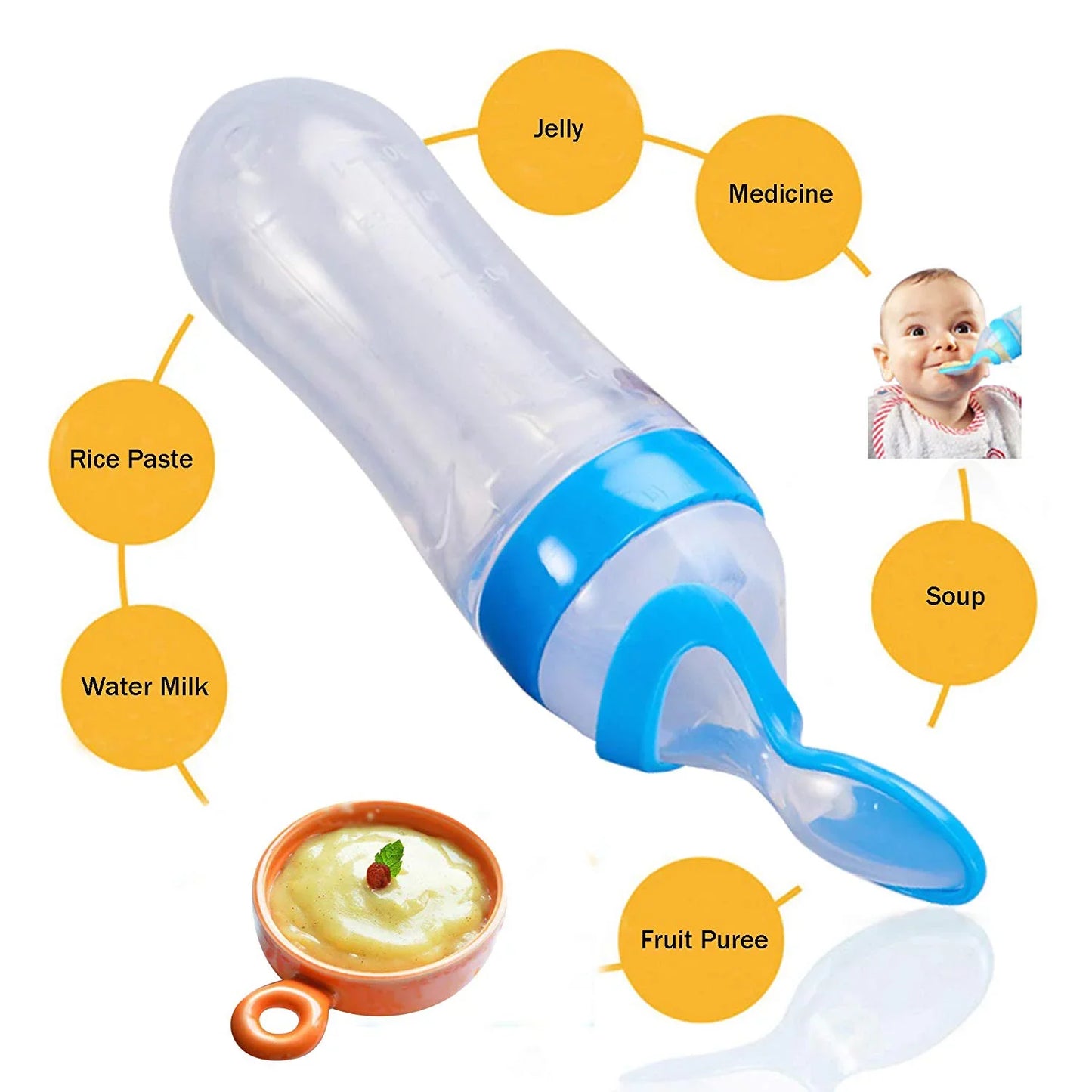 Baby Feeding Bottle With Spoon (high return)