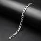 7 mm Silver Flex Figaro Chain Bracelet -316L