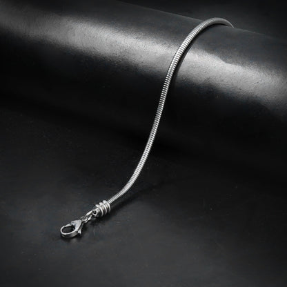 3mm Silver Round Snake Bracelet-316L