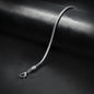 3mm Silver Round Snake Bracelet-316L