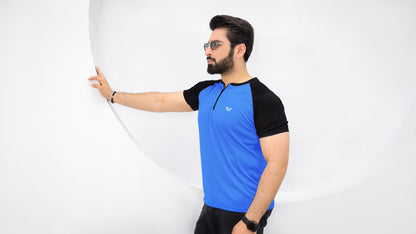 Velocity Zip Tee - Royal/Black