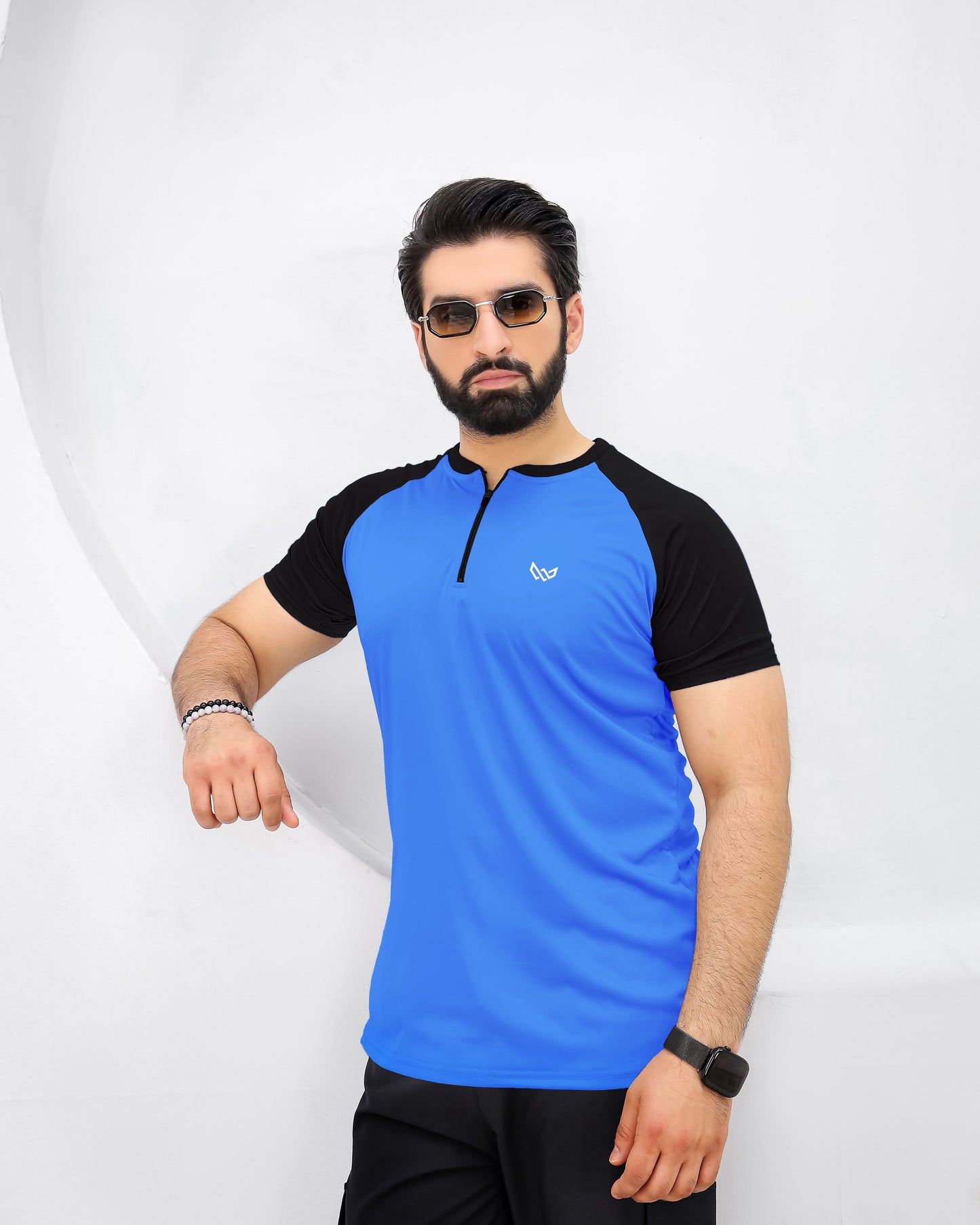Velocity Zip Tee - Royal/Black