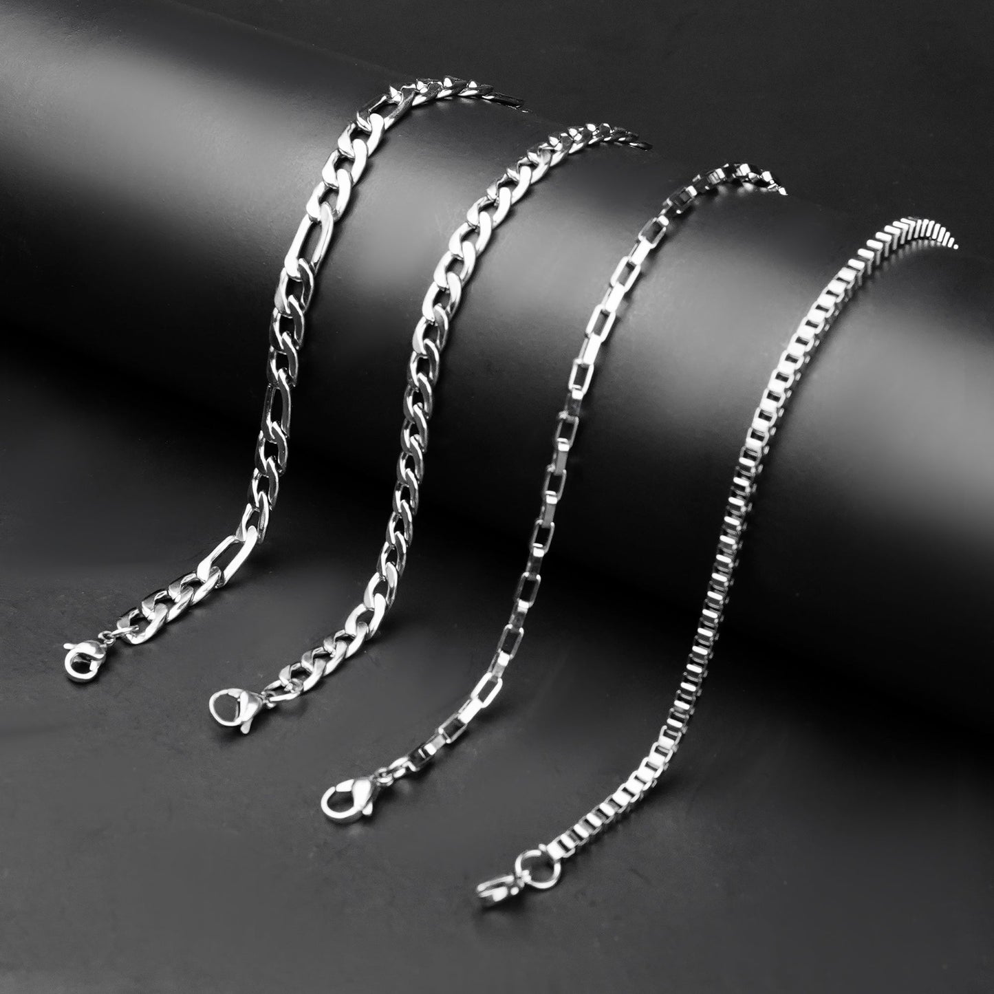 10mm Silver Flex Link Curb chain Bracelet -316L
