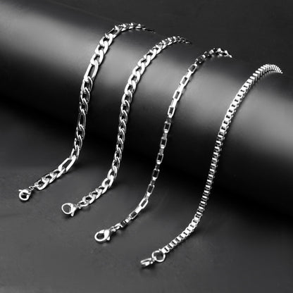 10mm Silver Flex Link Curb chain Bracelet -316L