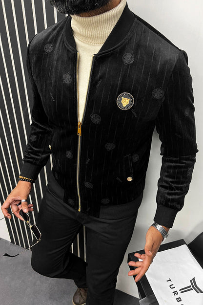 All Over Logo Design Imported Men's Woolen Jacket