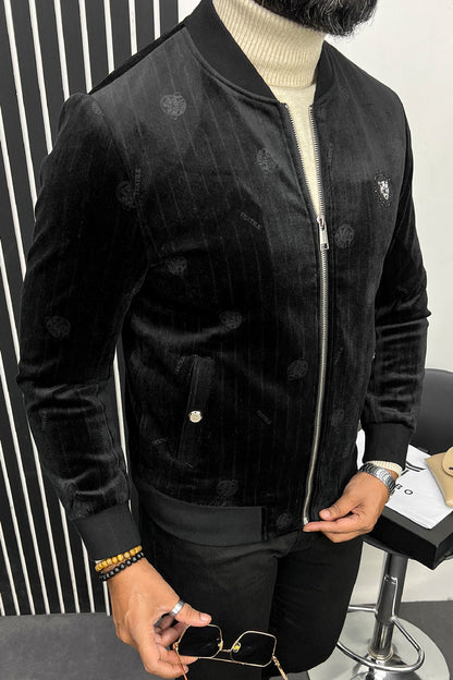 All Over Logo Design Imported Men's Woolen Jacket