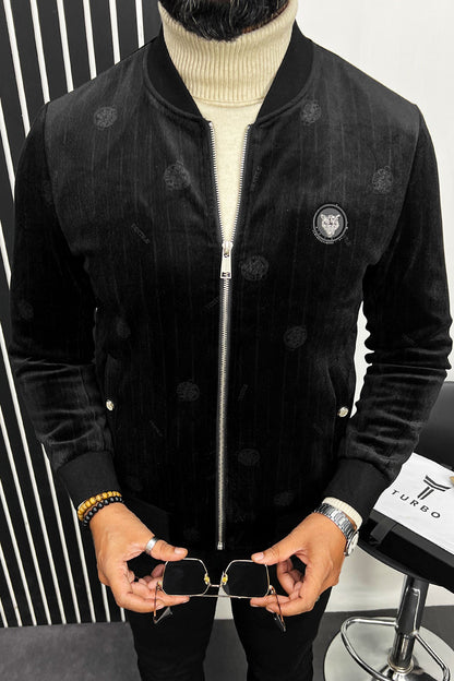 All Over Logo Design Imported Men's Woolen Jacket
