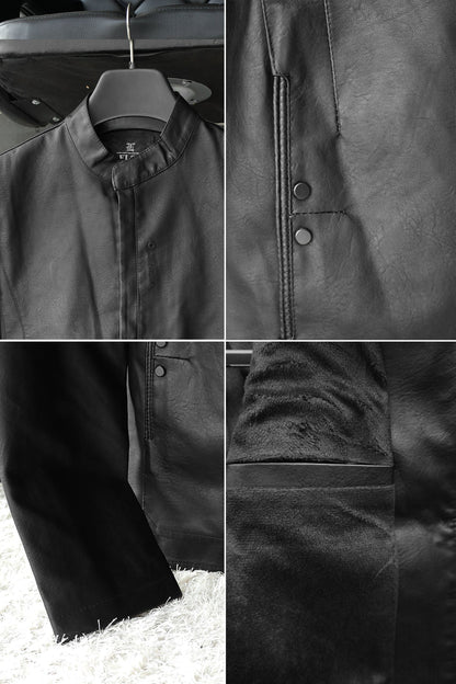 Fashionable Stand Collar Men's Imported Leather Jacket