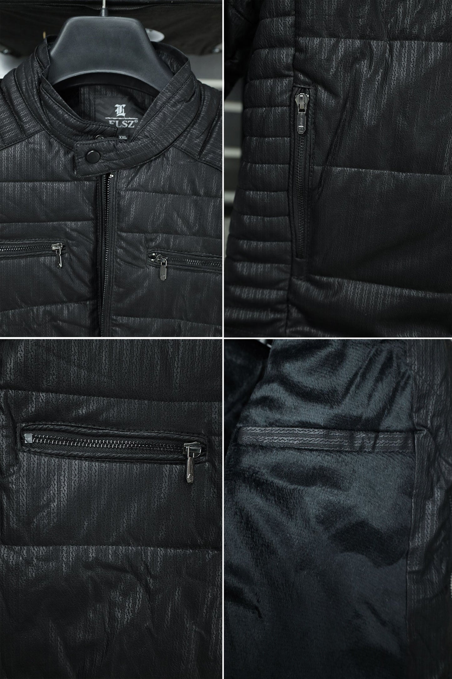 Self Design Zipper Pockets Men's Imported Suede Leather Jacket