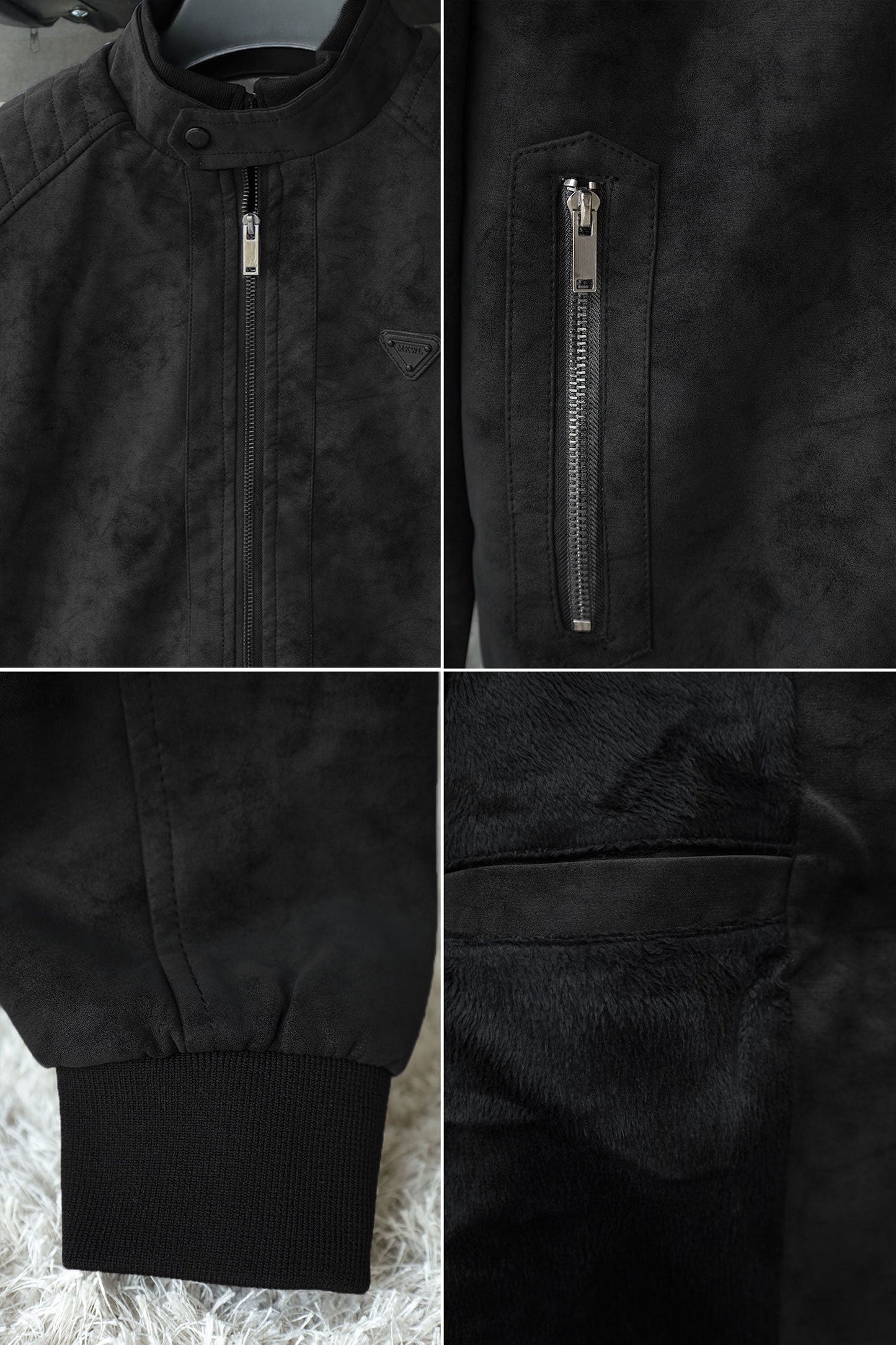 MKWL Ban Style Men's Imported Suede Leather Jacket