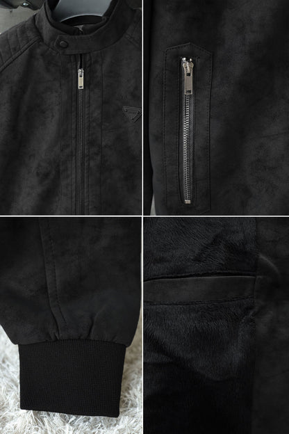 MKWL Ban Style Men's Imported Suede Leather Jacket