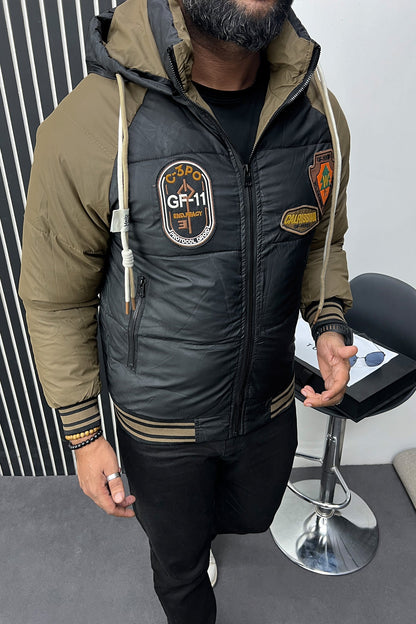 Geographical Power-Loop Tag Looks Imported Puffer Jacket