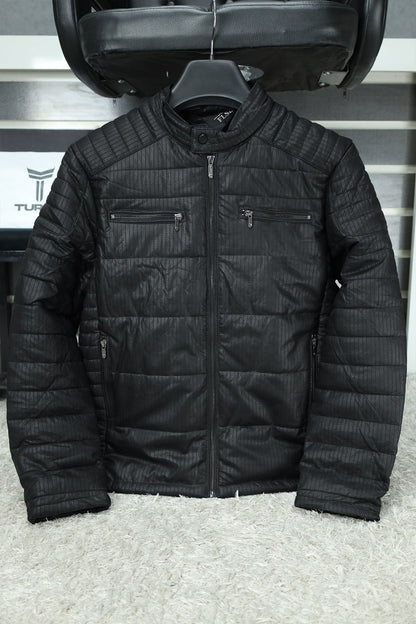 Self Design Zipper Pockets Men's Imported Suede Leather Jacket